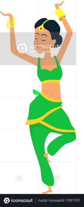 Woman bharatnatyam dancer  Illustration
