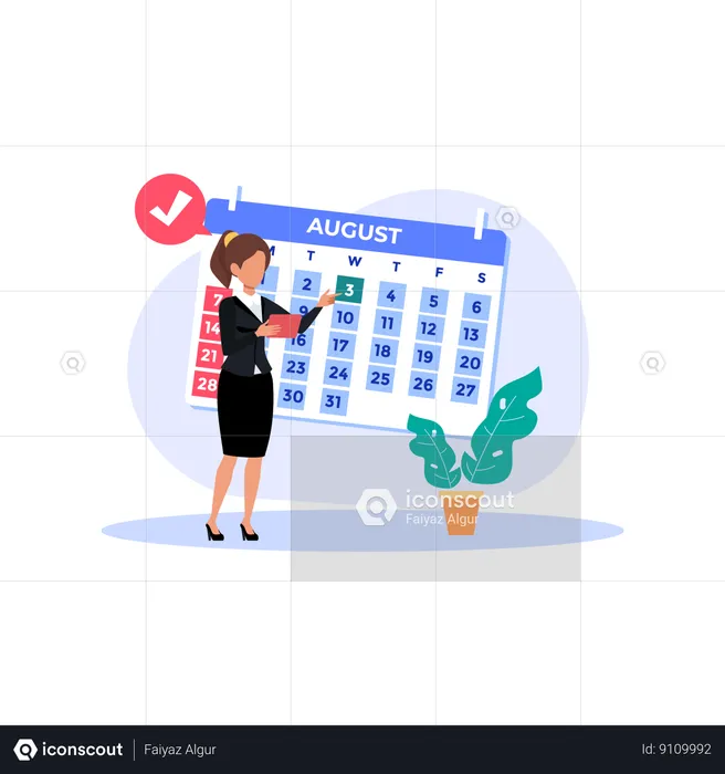 Woman booking appointment  Illustration