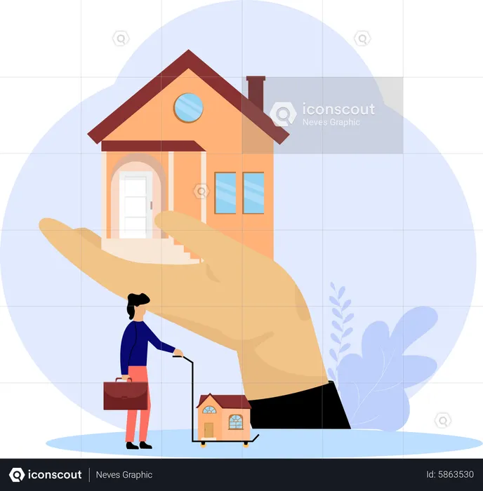 Woman bought property  Illustration