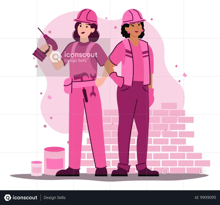 Woman builder  Illustration