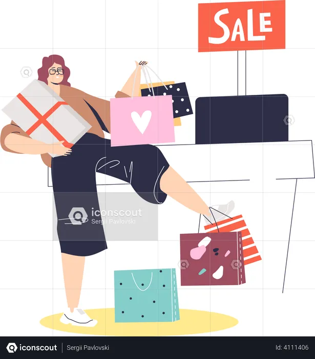 Woman buying clothes  Illustration