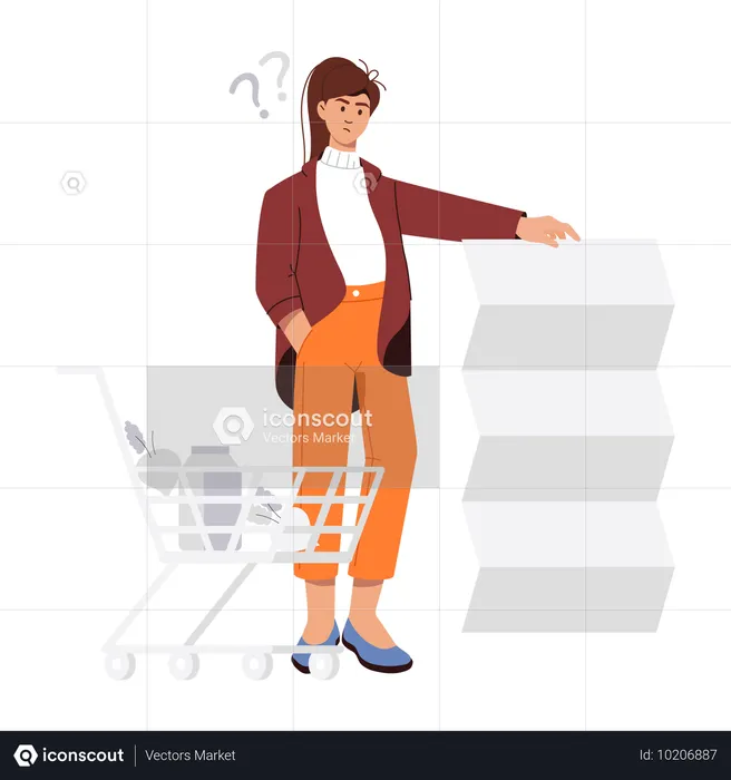 Woman buying clothes  Illustration