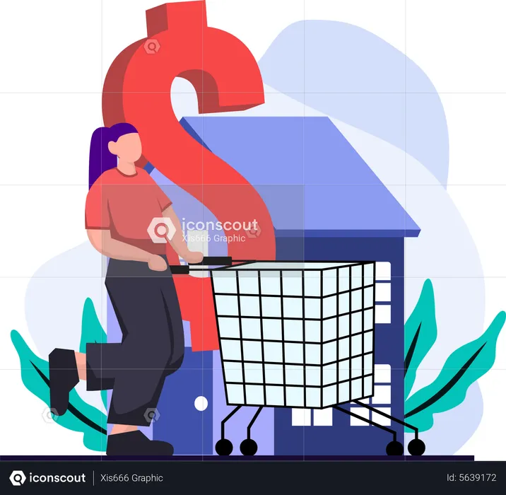 Woman buying home  Illustration