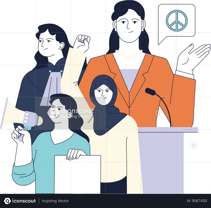 Woman campaign for woman rights  Illustration