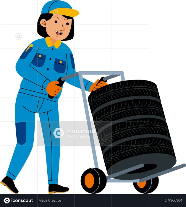 Woman Car Mechanic  Illustration
