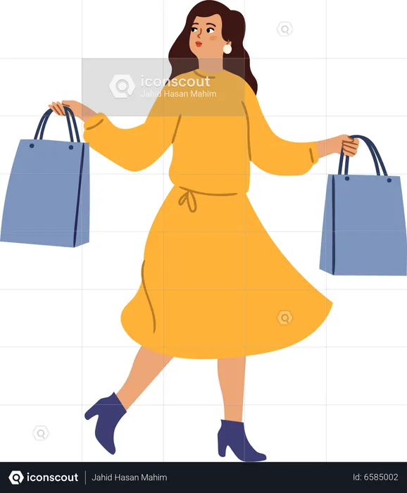 Woman carry bag  Illustration