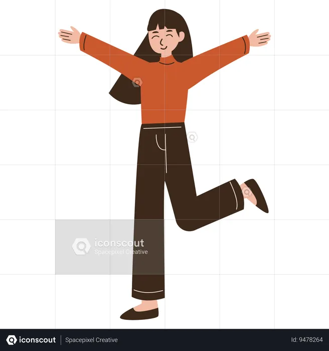 Woman celebrating happiness  Illustration