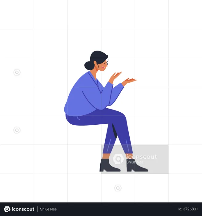 Woman Chatting  Illustration