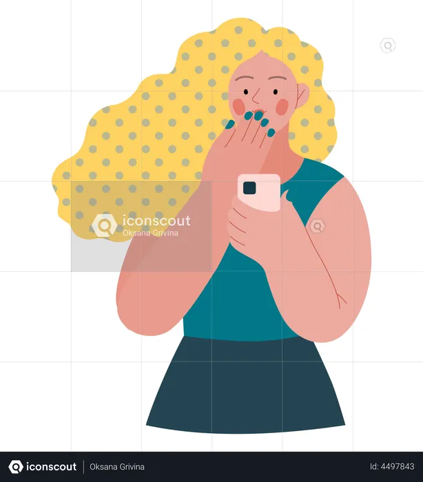 Woman chatting on video call  Illustration