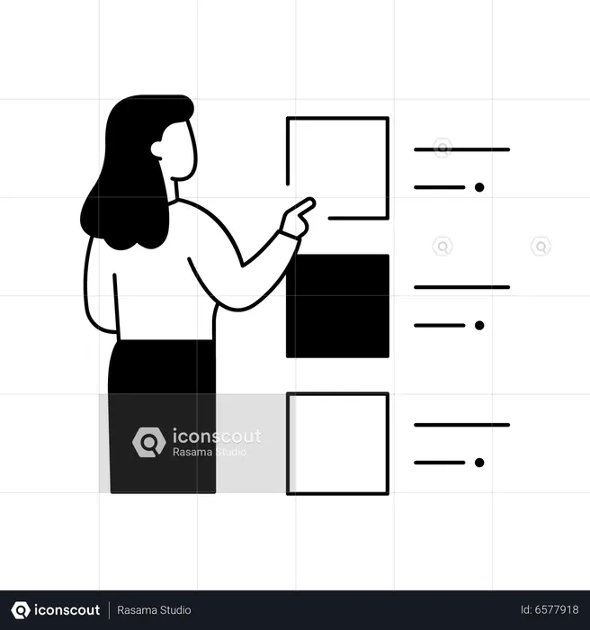 Woman Check Priority List  Illustration