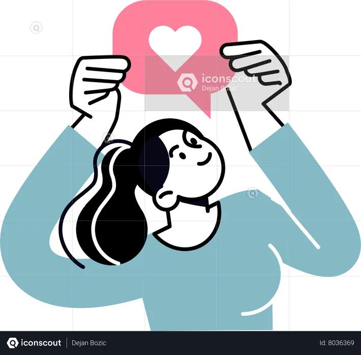 Woman checking product rating  Illustration