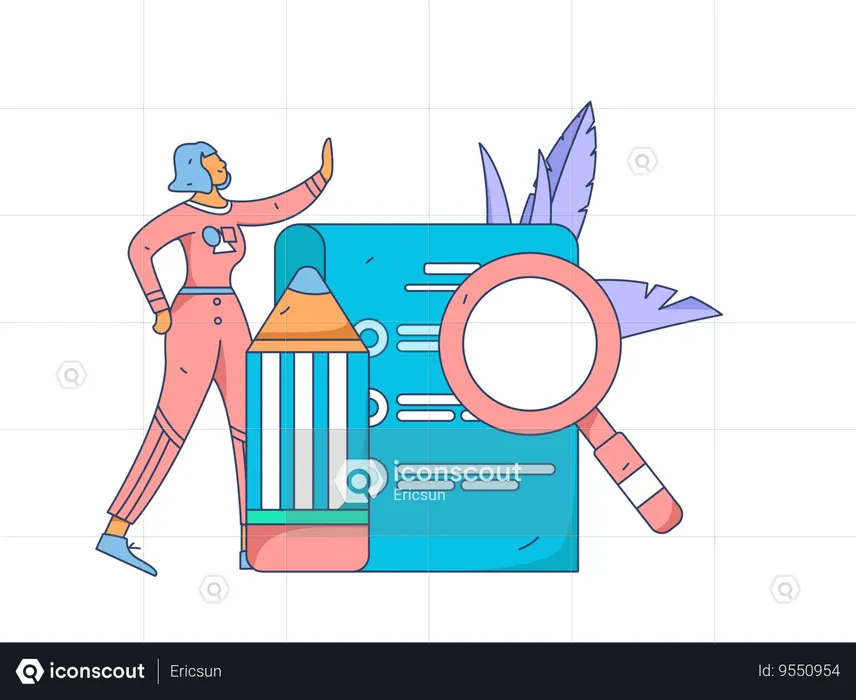 Woman checking task  Illustration