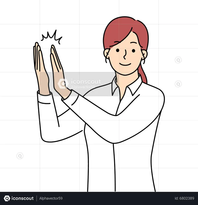 Woman clapping  Illustration