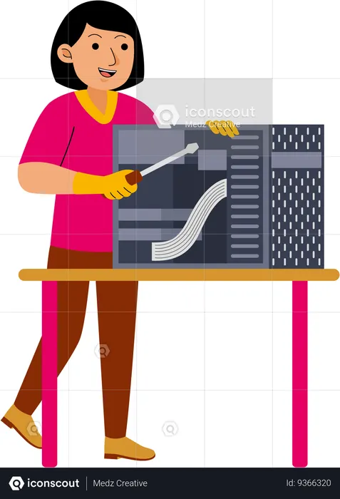 Woman Computer Technician  Illustration