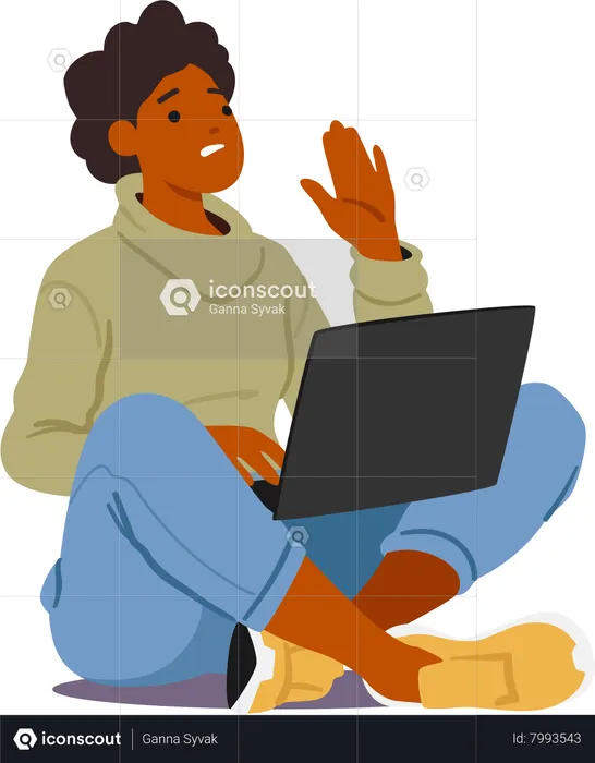 Woman Confidently Halts With A Stop Gesture  Illustration