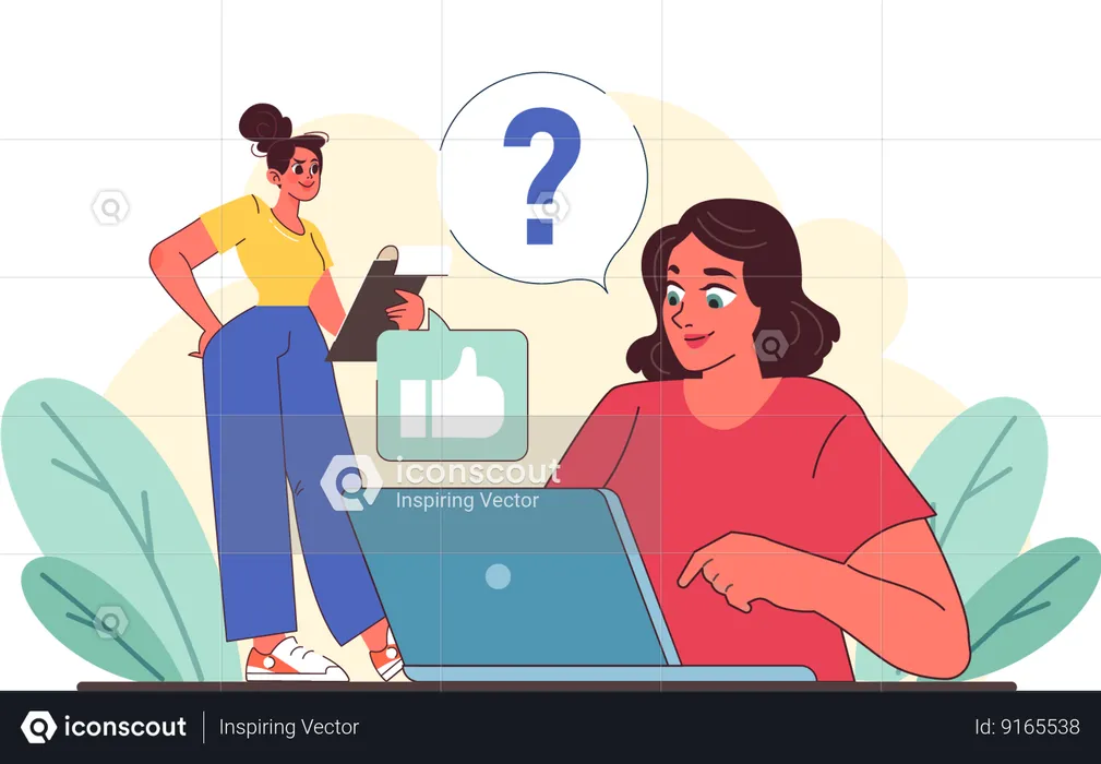 Woman confused about task  Illustration