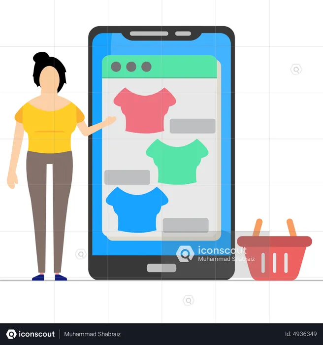 Woman Consumer Shopping Online  Illustration