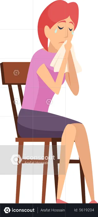 Woman crying at psychotherapist  Illustration