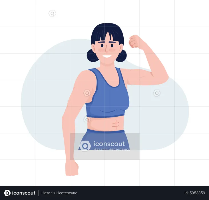 Woman demonstrating muscles  Illustration