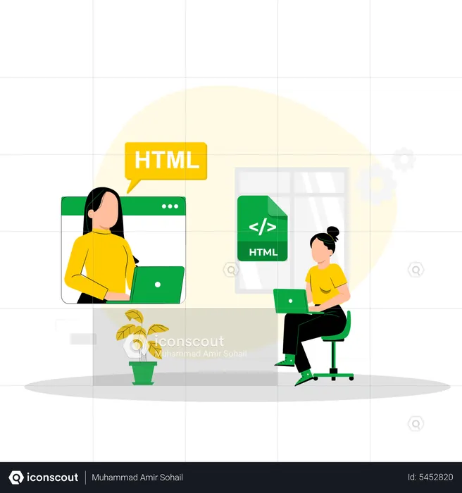 Woman developers doing website development  Illustration