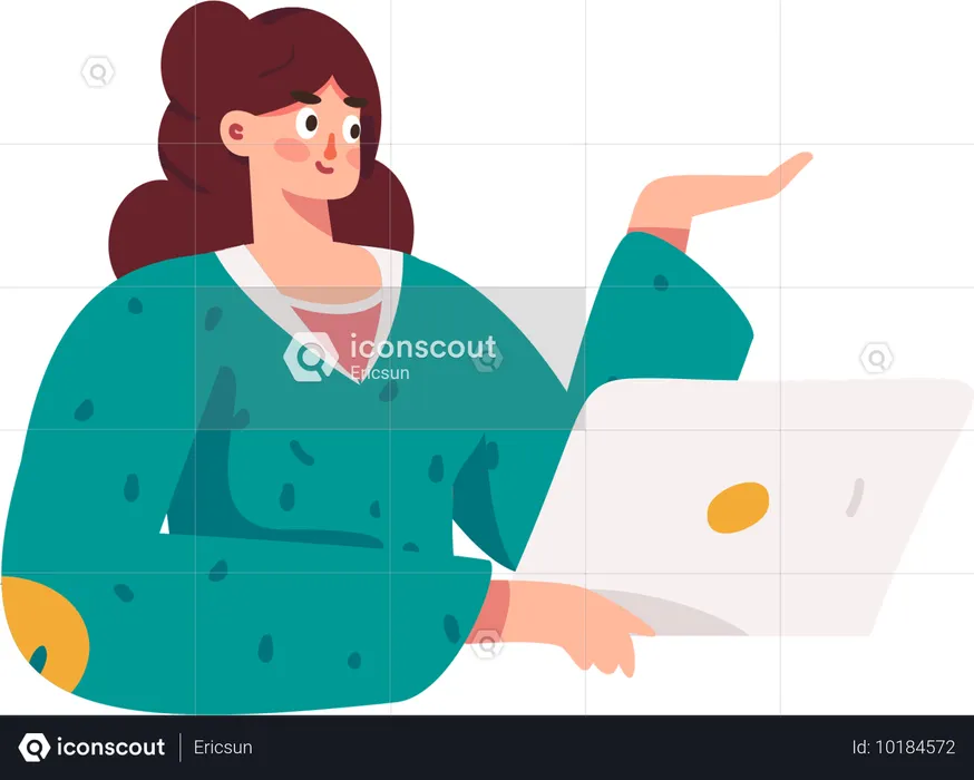 Woman Doctor with Laptop  Illustration