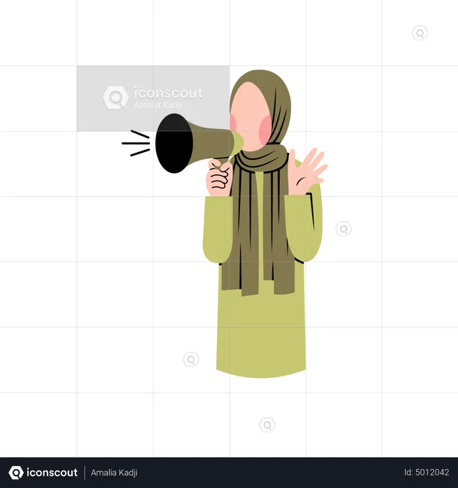 Woman doing advertisement  Illustration