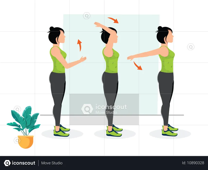 Woman doing Arm Swings  Illustration