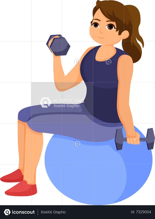 Woman doing biceps  Illustration