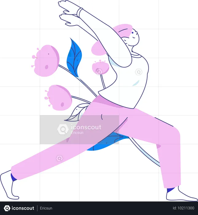 Woman doing body stretching exercise  Illustration