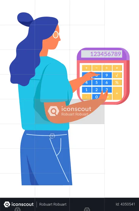 Woman doing business accounting  Illustration