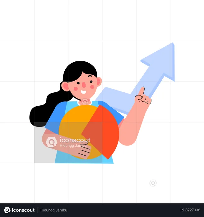 Woman doing business growth  Illustration