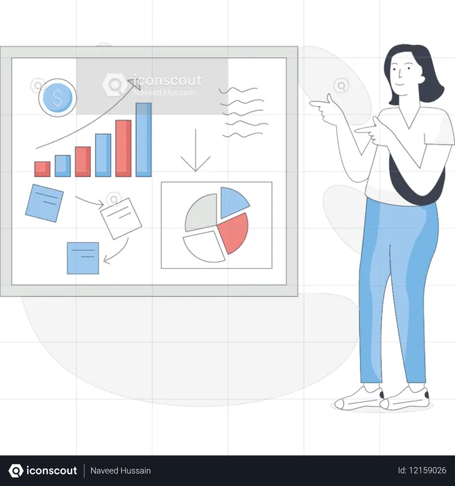 Woman doing business presentation  Illustration
