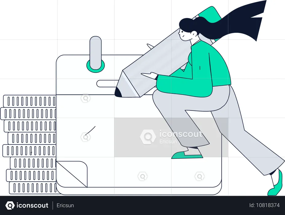 Woman doing calendar management  Illustration