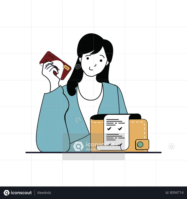 Woman doing card payment  Illustration