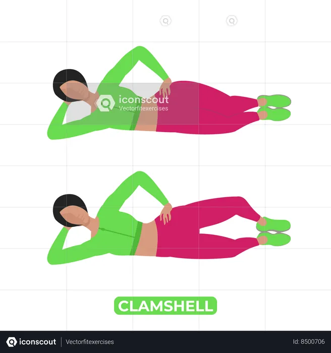 Woman Doing Clamshell  Illustration