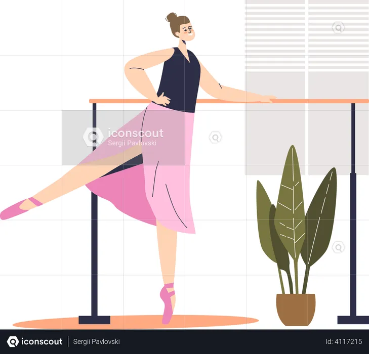 Woman doing classical ballet  Illustration