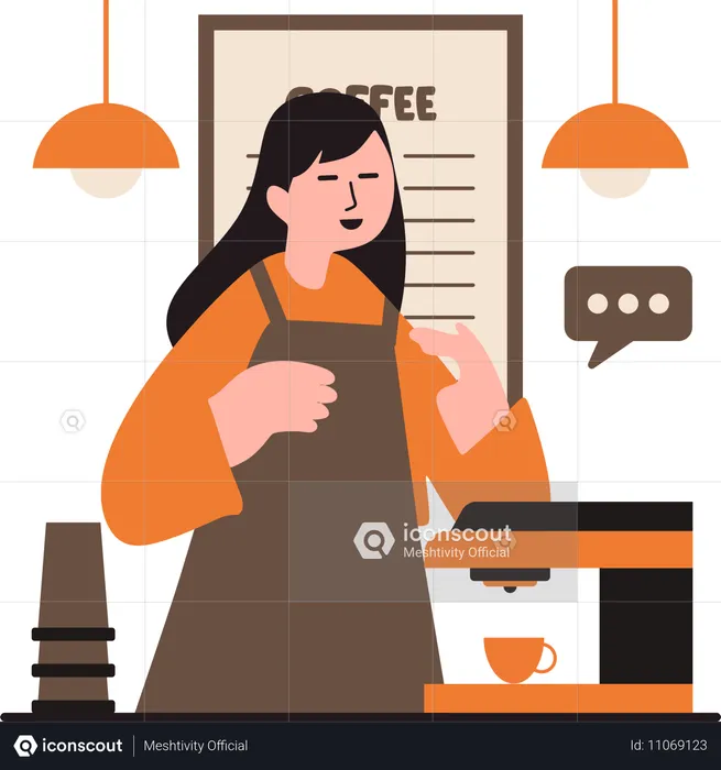 Woman doing Coffee Roasting  Illustration