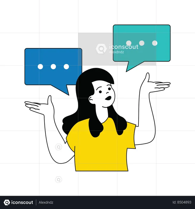 Woman doing communication  Illustration