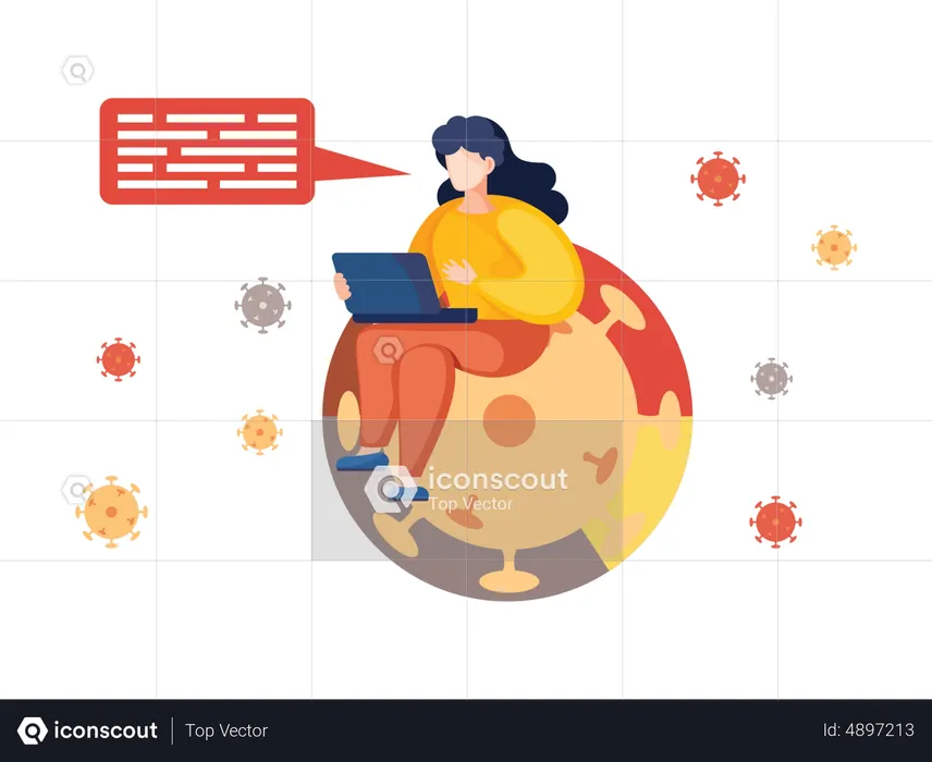 Woman doing Coronavirus statistics  Illustration