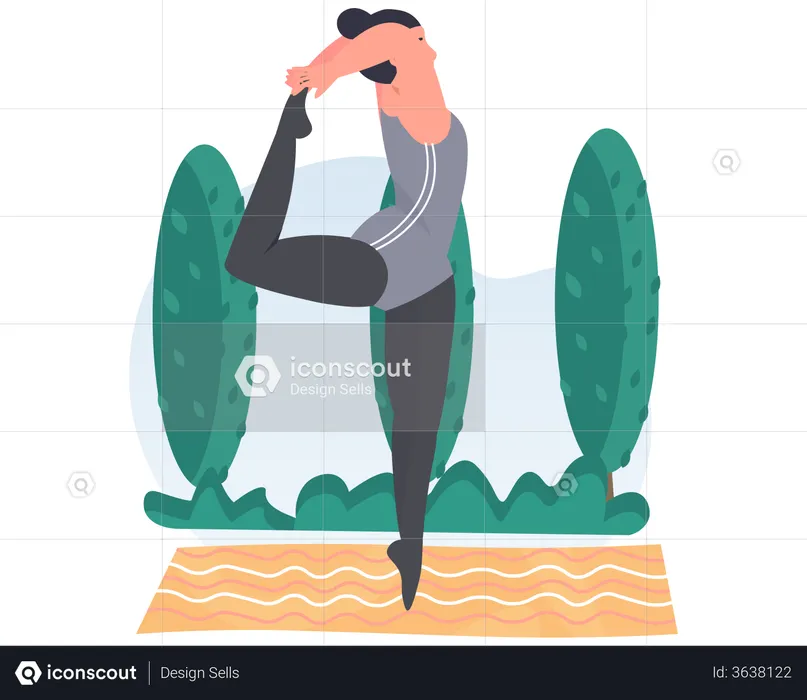 Woman doing dance yoga pose  Illustration