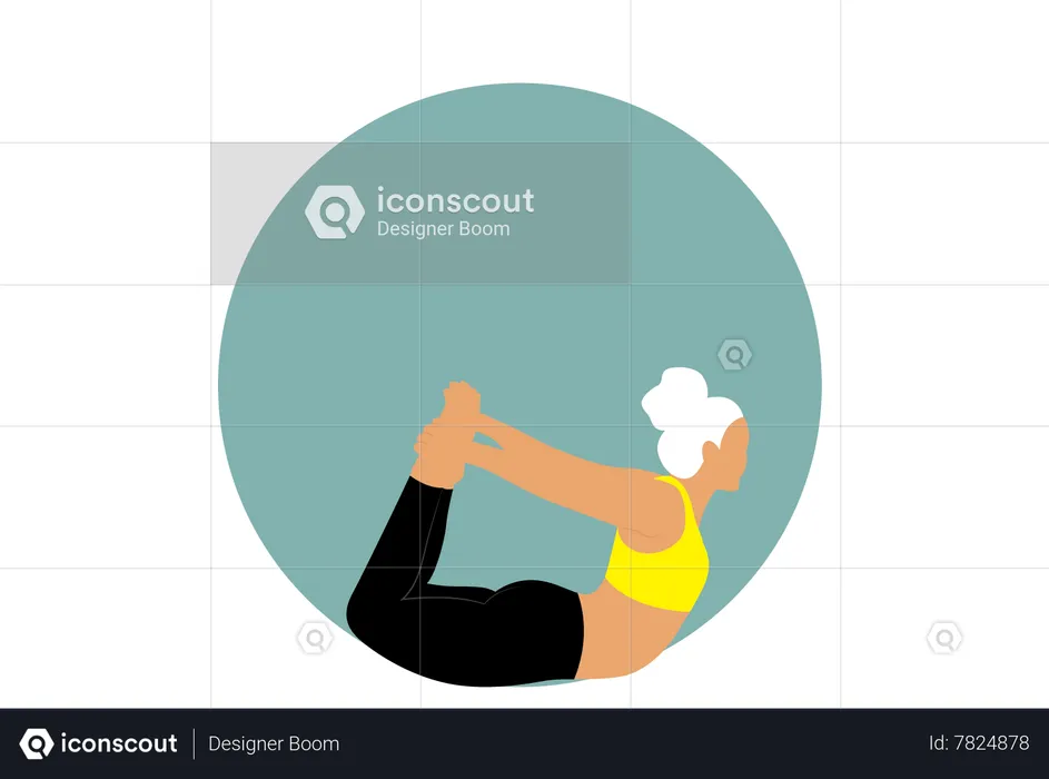 Woman doing dhanurasana  Illustration