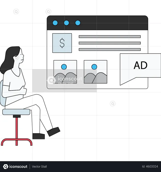 Woman doing digital advertisement  Illustration