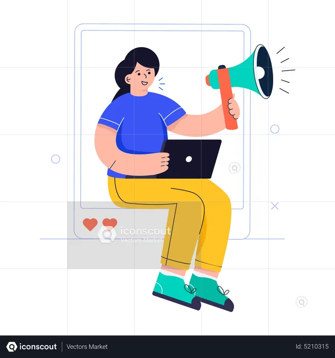 Woman doing digital Advertising  Illustration
