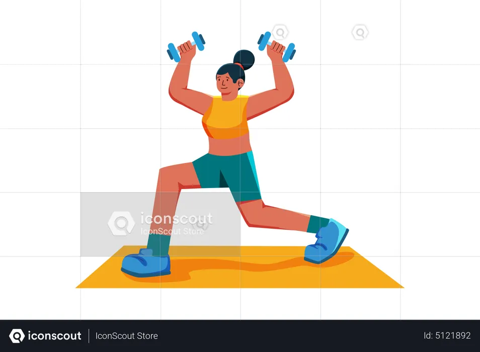 Woman doing Dumbbell Exercise  Illustration