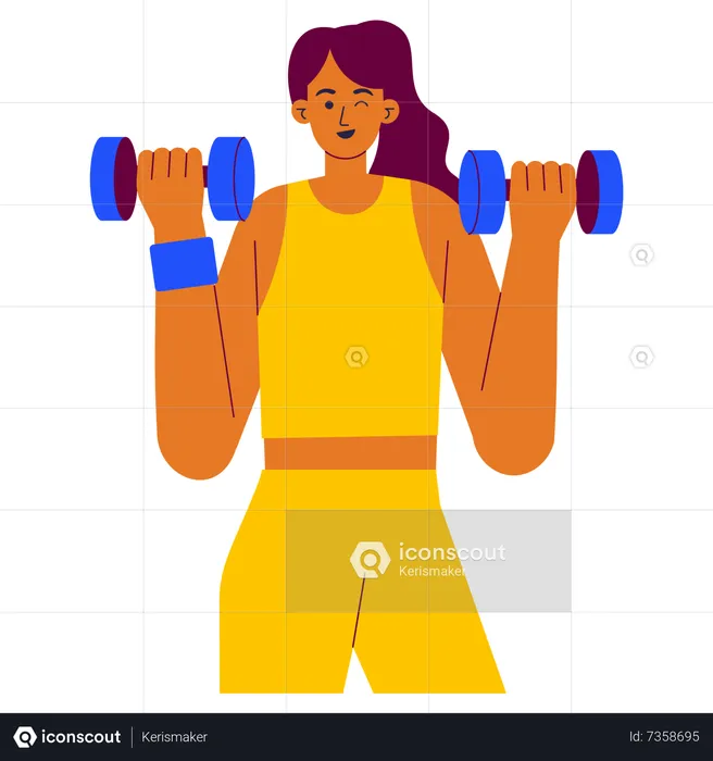 Woman doing Dumbbell exercise  Illustration