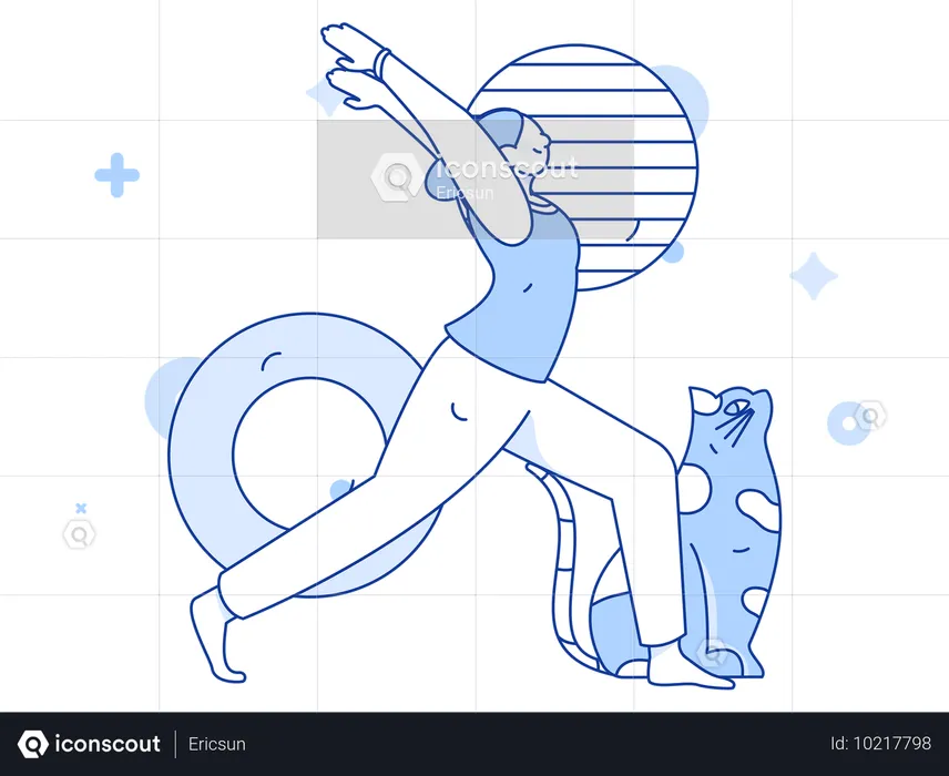 Woman doing exercise at home  Illustration