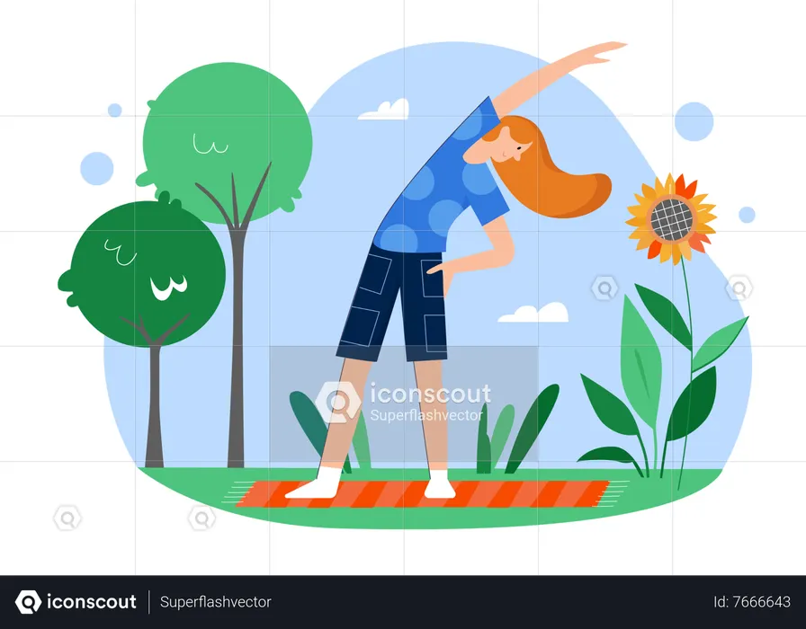 Woman Doing Exercise  Illustration