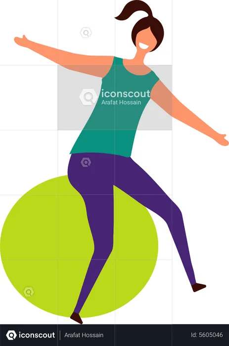 Woman doing exercise with ball  Illustration