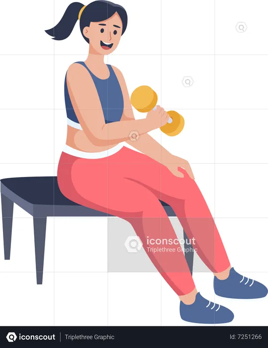 Woman doing Exercise with dumbbell  Illustration