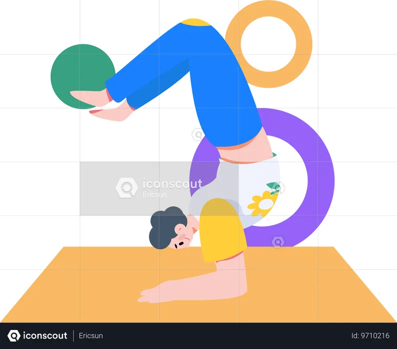 Woman doing floor exercise  Illustration